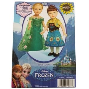 Simplicity 1088 Disney Frozen 18" Doll Clothes Pattern